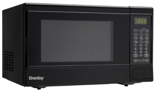 Danby DMW14SA1BDB 1,100 Watts 1.4 Cu.Ft. Countertop Microwave with Push-Button Door|10 Power Levels, 6 Cooking Programs|Auto Defrost and Child Lock