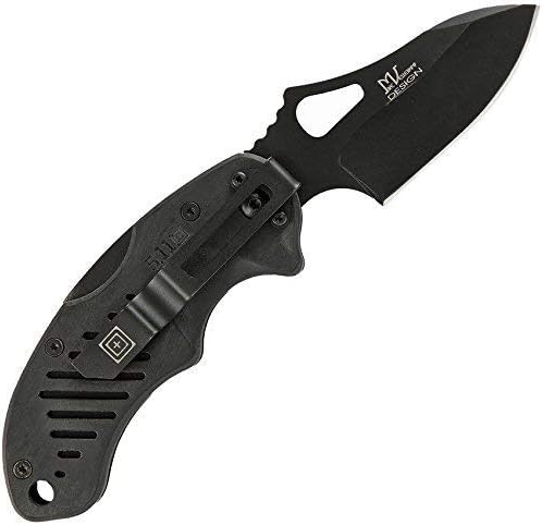 5.11 Tactical EDC DTP Knife Plain Edge-Black, Clam Pack