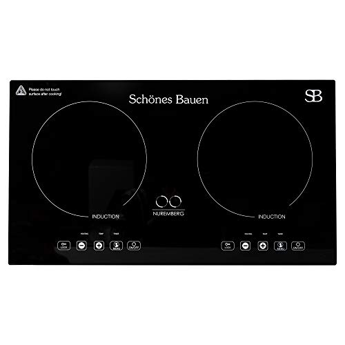 Schönes Bauen Nuremberg 1600W Induction Cooktop Built-In or Portable Double Induction Burner Plate. 120V Electric Stove For Cooking