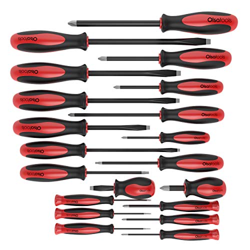 Olsa Tools Magnetic Screwdriver Set | 20 PCS Professional Handle Grip | Professional Quality Screwdrivers | Torx, Phillips and flatheads | Home and outdoors Repairs | Non-slip Comfortable Grip