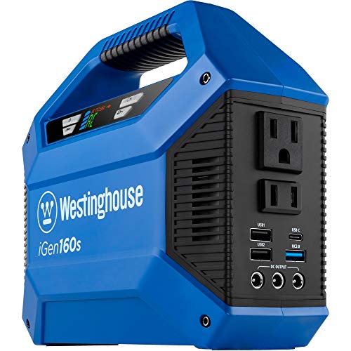 Westinghouse Outdoor Power Equipment iGen160s Portable Power Station and Outdoor Generator 150 Peak 100 Rated Watts, Solar Solar, 155Wh Lithium-ion Battery (Solar Panel Not Included)