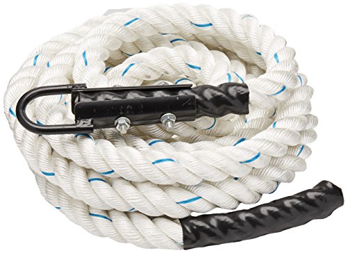 Crown Sporting Goods 30' Thick 1.5" White Poly DAC Gym Climbing Rope