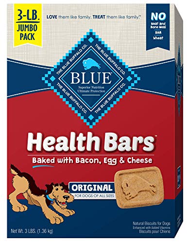 Blue Buffalo Health Bars Natural Crunchy Dog Treats Biscuits Bacon, Egg & Cheese 48-oz box