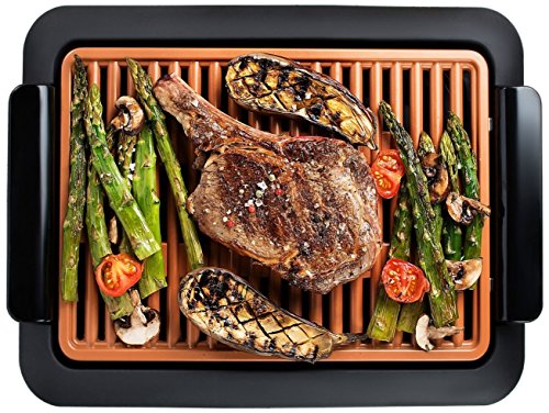 Gotham Steel Smokeless Grill Indoor Grill Ultra Nonstick Electric Grill – Dishwasher Safe Surface, Temp Control, Metal Utensil Safe, Barbeque Indoors with No Smoke!